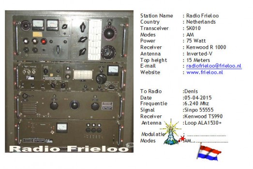 QSL from Frieloo to IV3PGQ